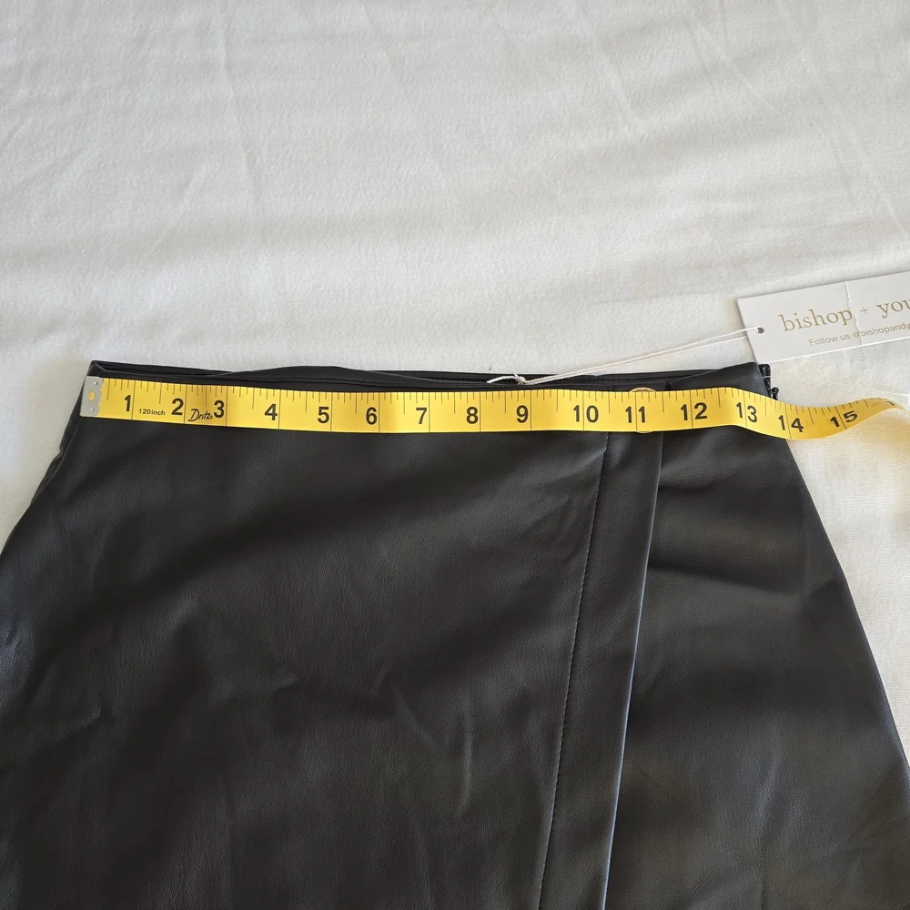 Bishop+Young Vegan Leather Wrap Pencil Skirt Slit Sculpting High Rise It Girl Sm - Picture 5 of 13